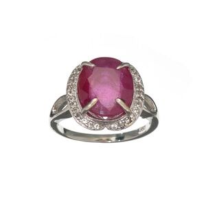 VINTAGE Viper HUGE 4.2 ct Ruby White Topaz Snake Ring Sexy Vamp Witchy 6.5